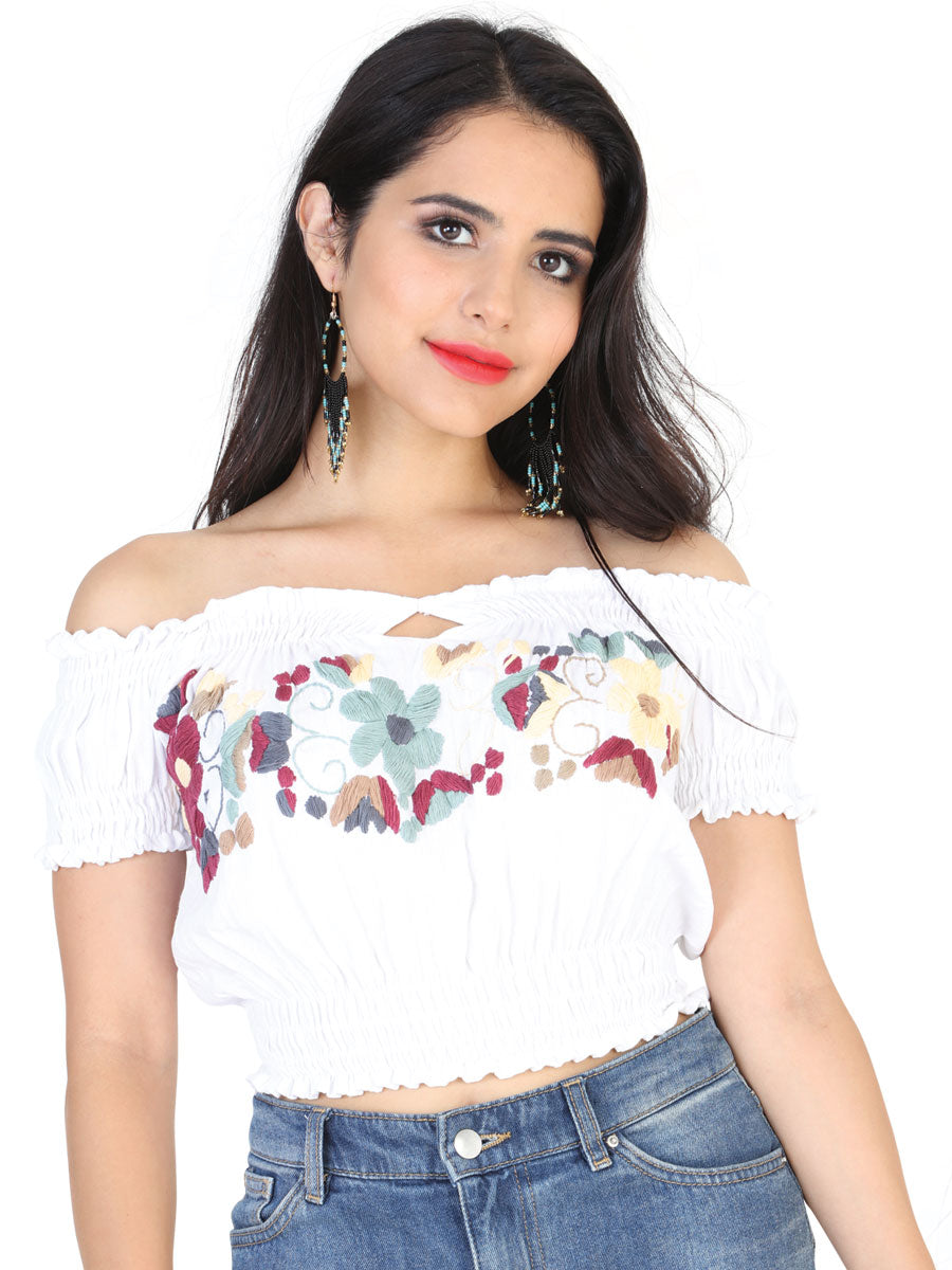 Artisanal Embroidered Blouse 100% Cotton White 601983