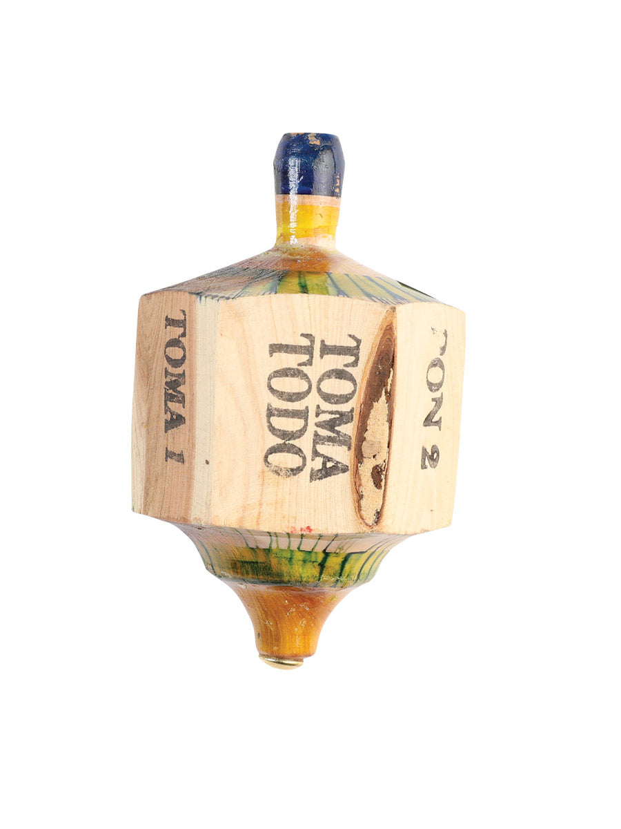 Mexican Artisanal Toy Pirinola Wood Multicolor 602408