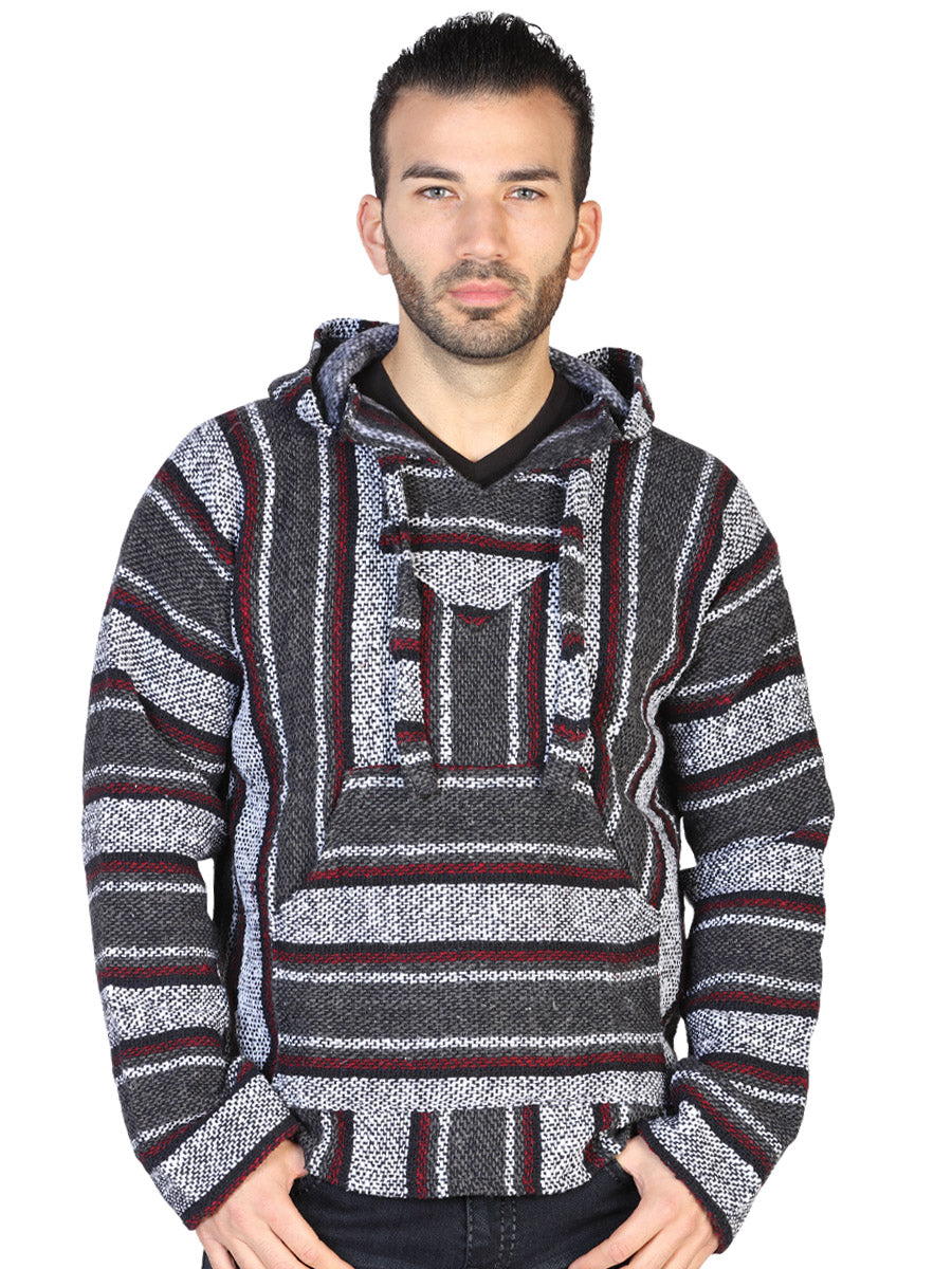 Artisanal Mexican Sweatshirt 100% Acrylan Gray 602556