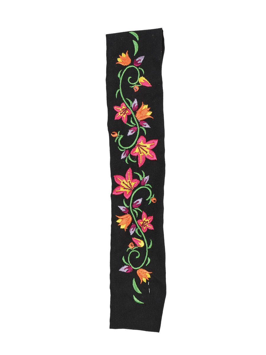 Elastic Embroidered Headband Black 602770
