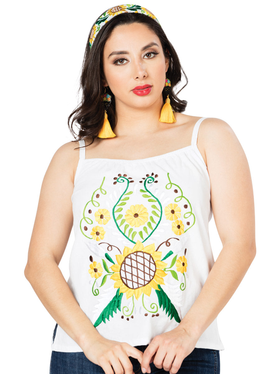 Artisanal Embroidered Blouse 100% Cotton White 603072