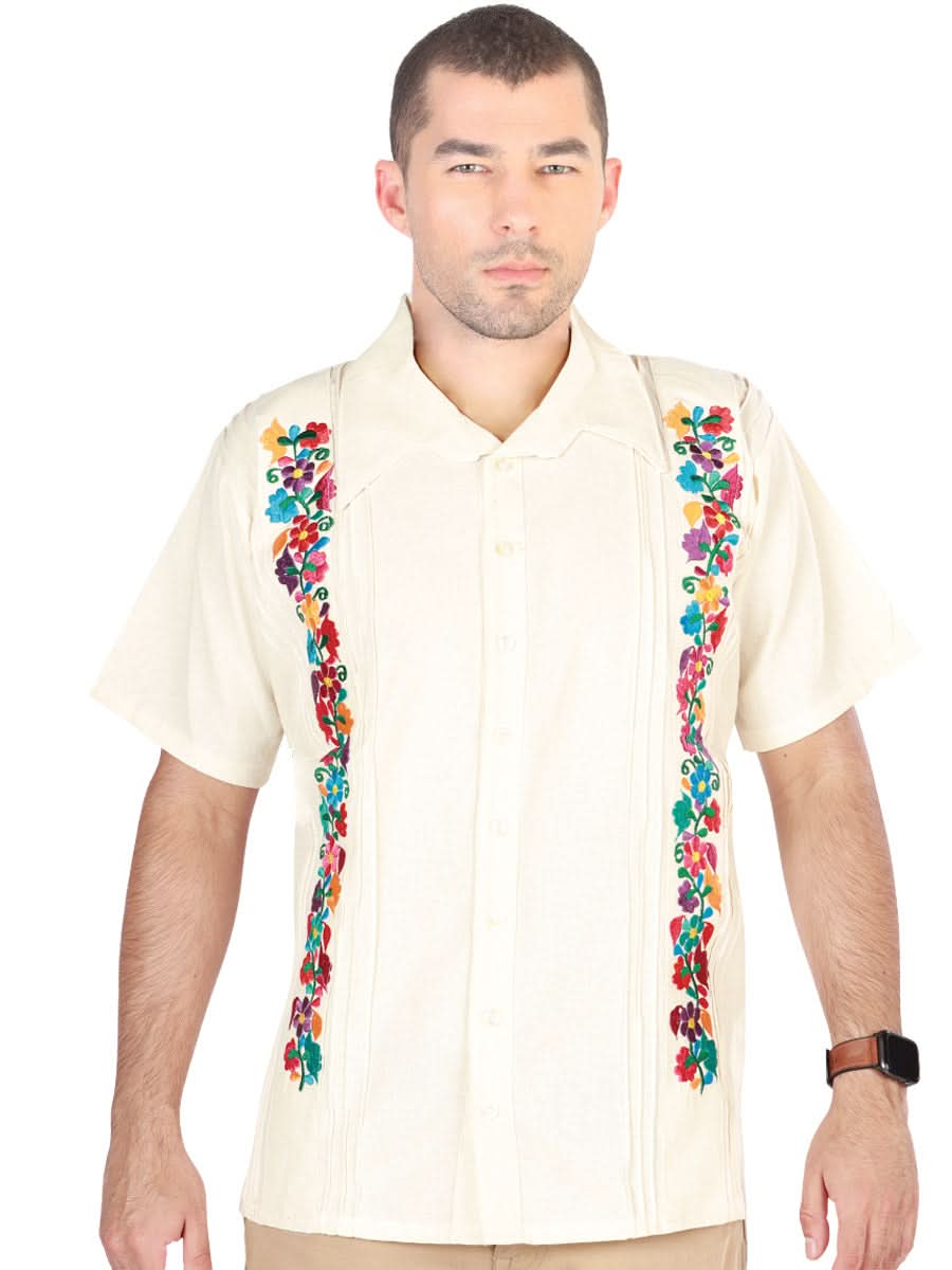 Mexican Embroidered Shirt Guayabera 100% Cotton Ivory 603112