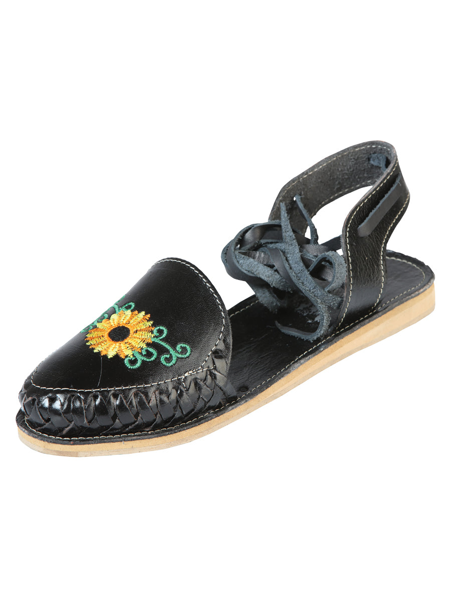 Mexican Artisanal Sandals Leather Black 603919