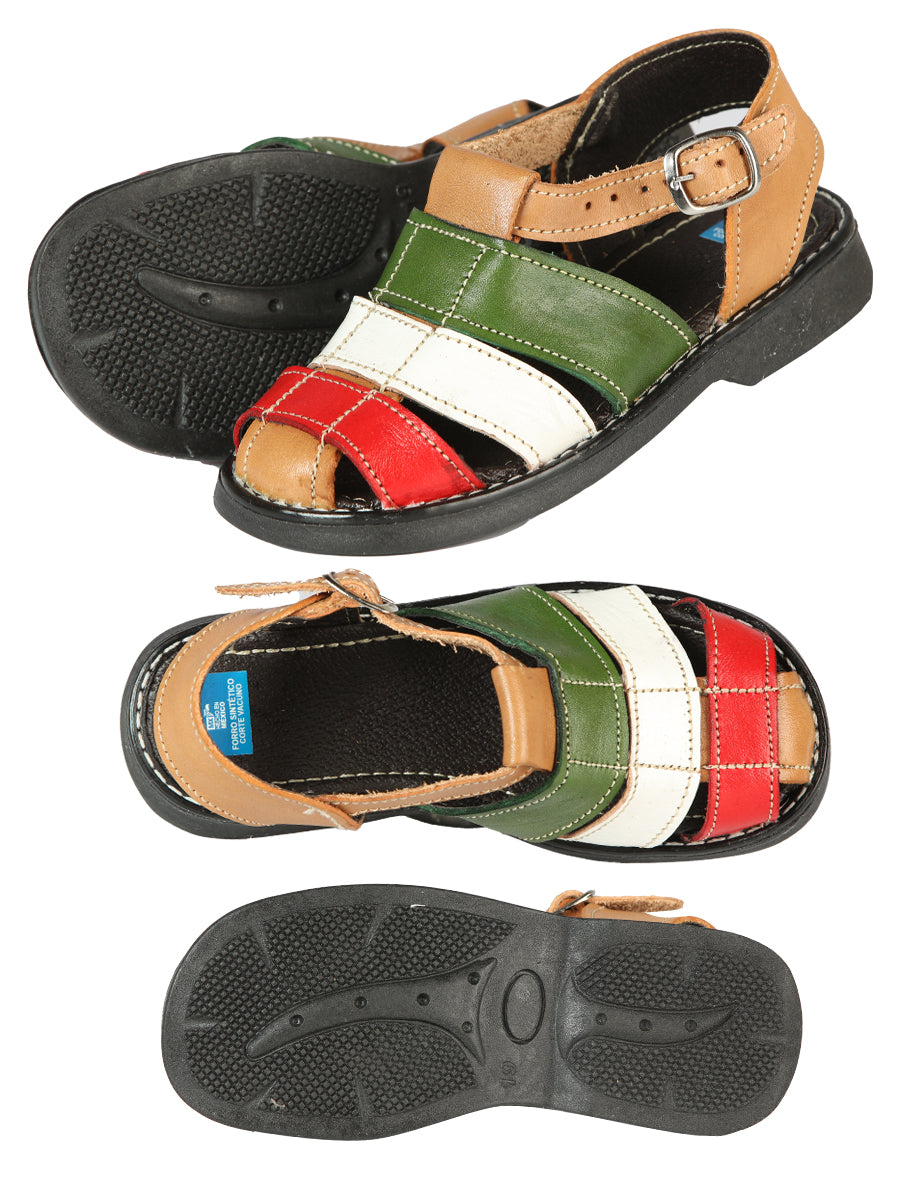 Artisanal Mexican Sandals Leather Tricolor 603944