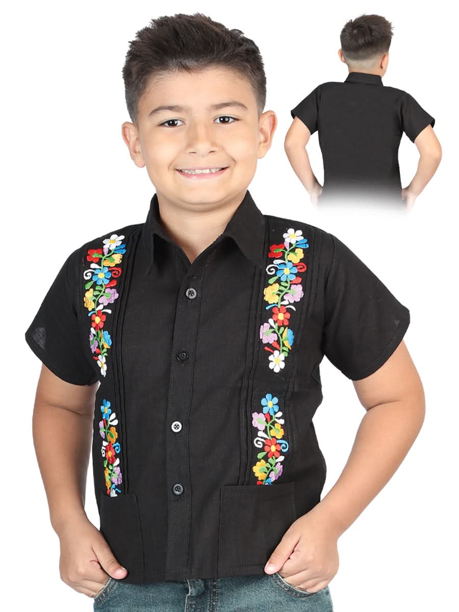 Mexican Artisanal Embroidered Shirt 100% Cotton Black 603980