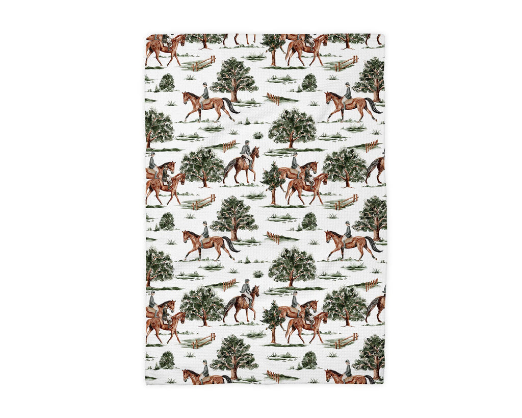 Horse Pony Equestrian Tack Kitchen Towel Waffle Equestrian