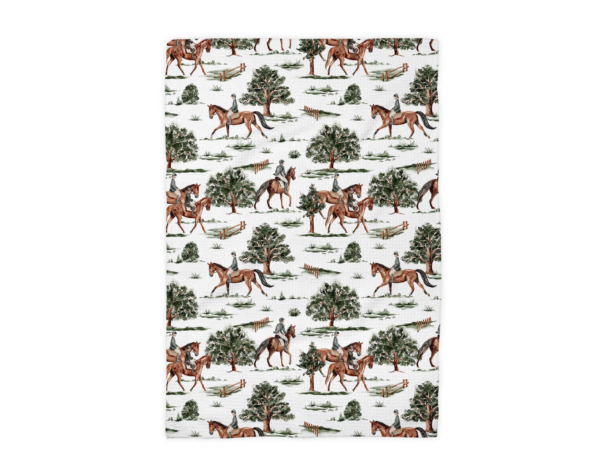 Horse Pony Equestrian Tack Kitchen Towel Waffle Equestrian