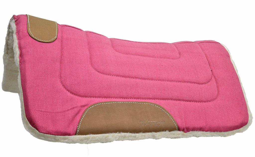 Pony Contour Cut Canvas Western Saddle Pad with Fleece Lining by Tahoe Tack - Size 23" X 23"