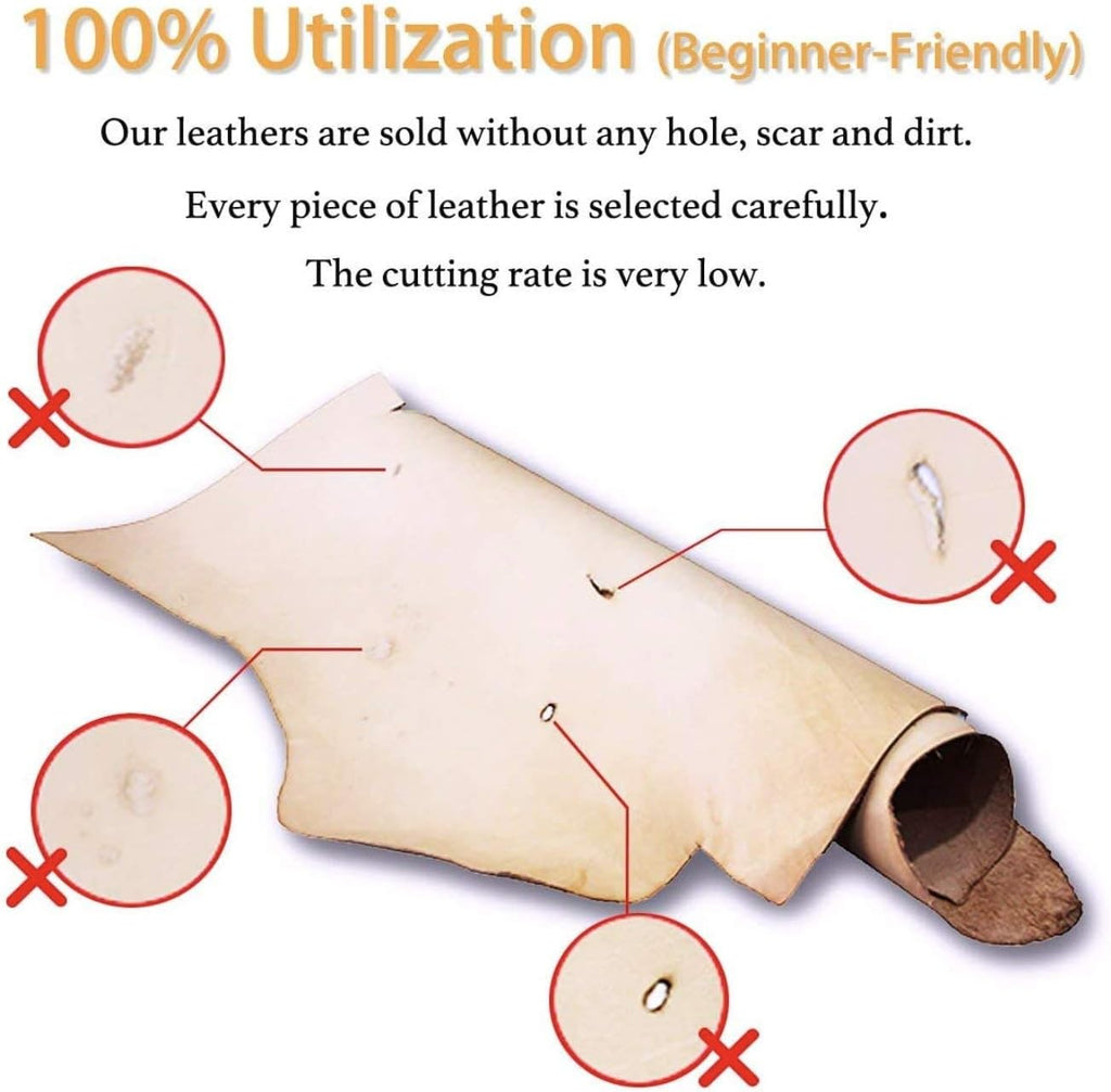 Veg Tan Full Grain Tooling Leather 3/4 oz to 13/15 oz (1mm-6mm) Weight Pre-Cut Squares 6" to 48" Leathercraft, Stamping, Engraving, Molding, Dyeing