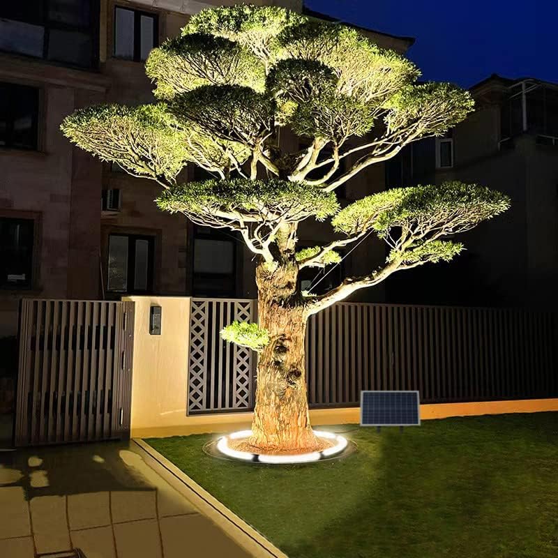 Aluminum Solar Palm Tree Lights Outdoor Uplight Landscape Spotlights Solar Powered 32 LEDs