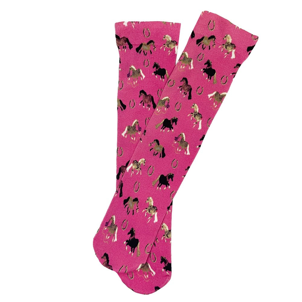 AWST Int'l Children's Lila Puff Ponies Socks