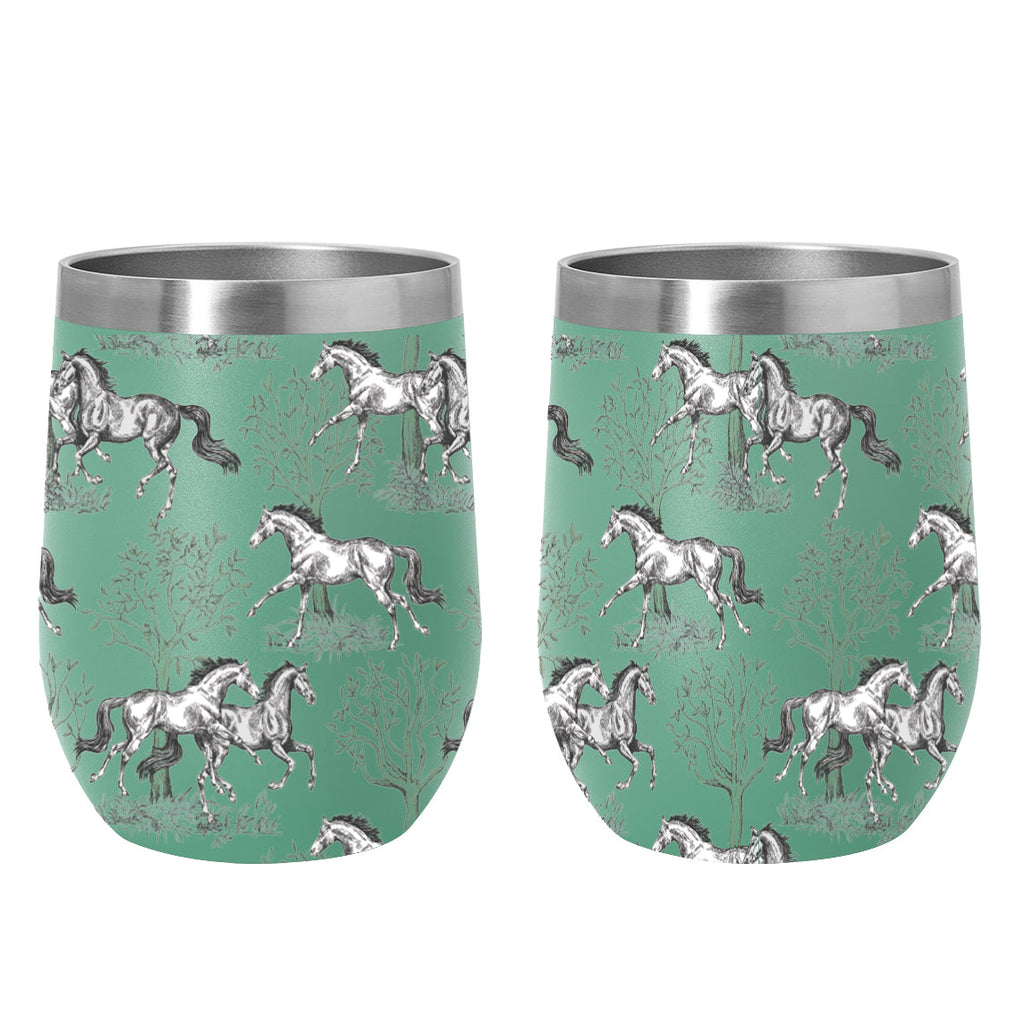 AWST Int'l 12 oz Stainless Steel Wine Tumbler-Lila Toile