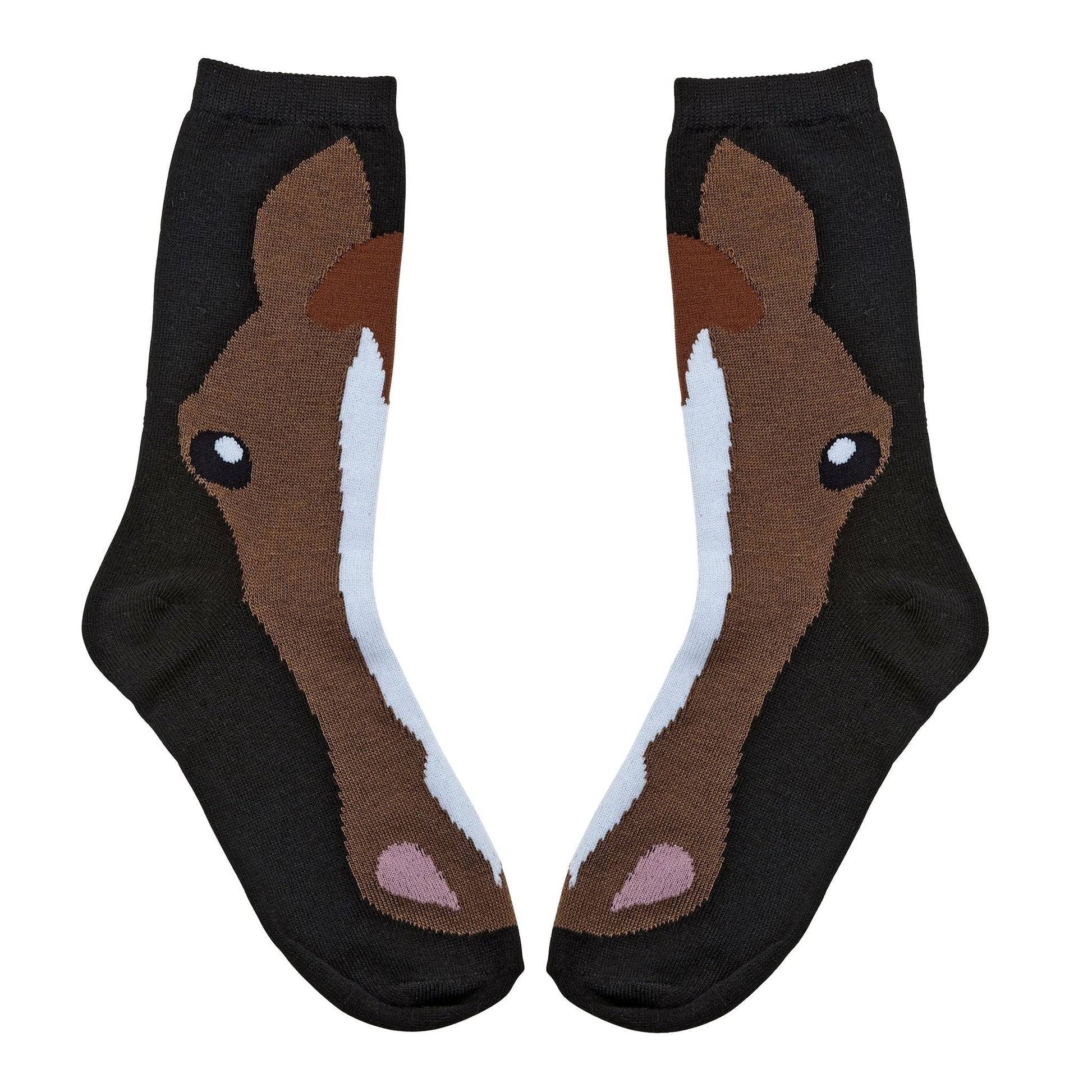 AWST Int'l Ladies'  Horse Face Crew Socks- 3 Pack