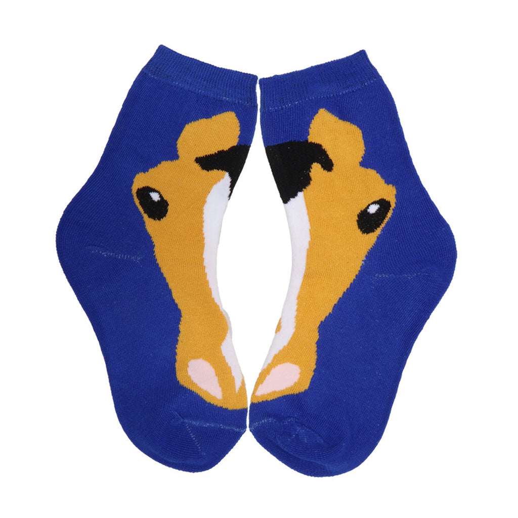 AWST Int'l Child Horse Face Buckskin Crew Socks