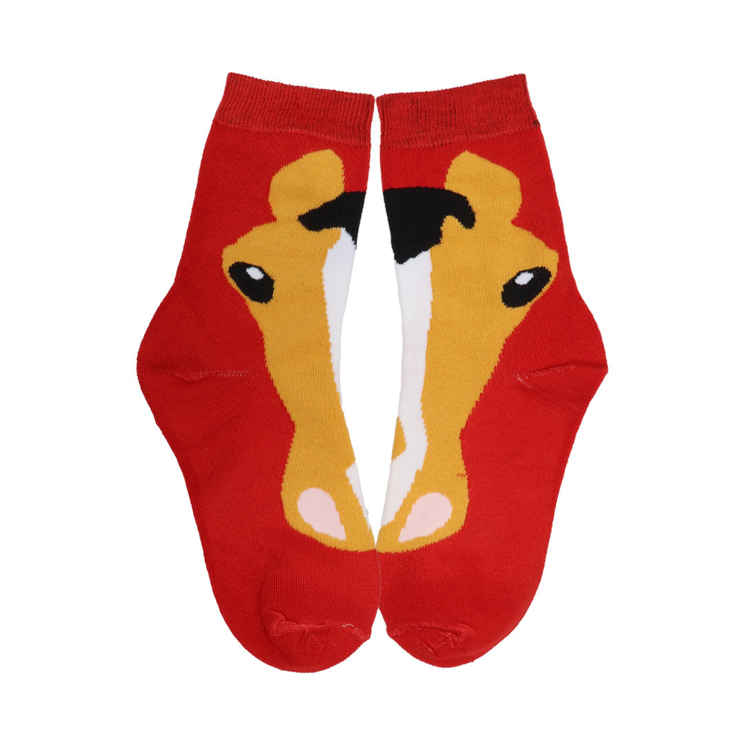 AWST Int'l Child Horse Face Buckskin Crew Socks