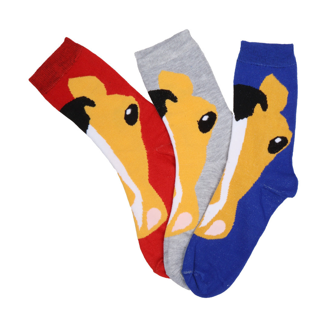 AWST Int'l Ladies Horse Face Buckskin Crew Socks