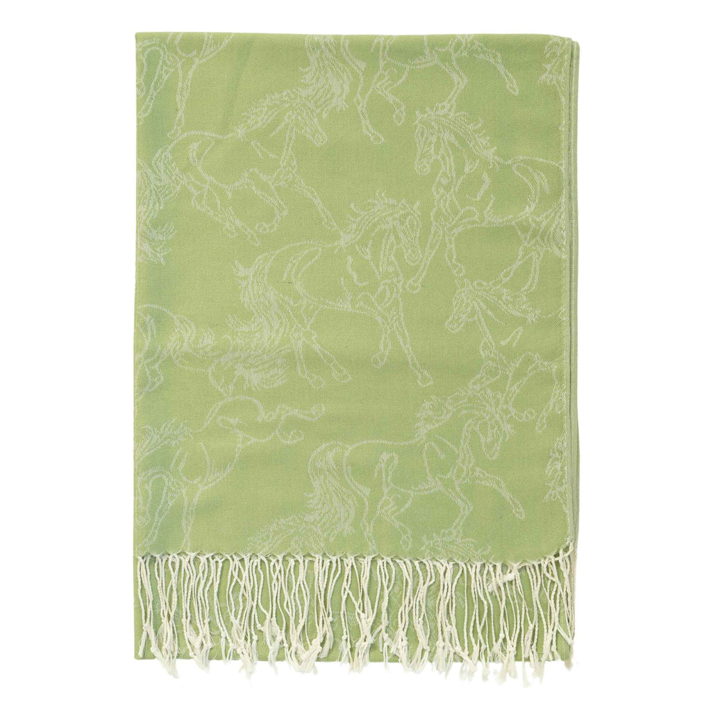 AWST Int'l Lila Linear Horses Pashmina Scarf