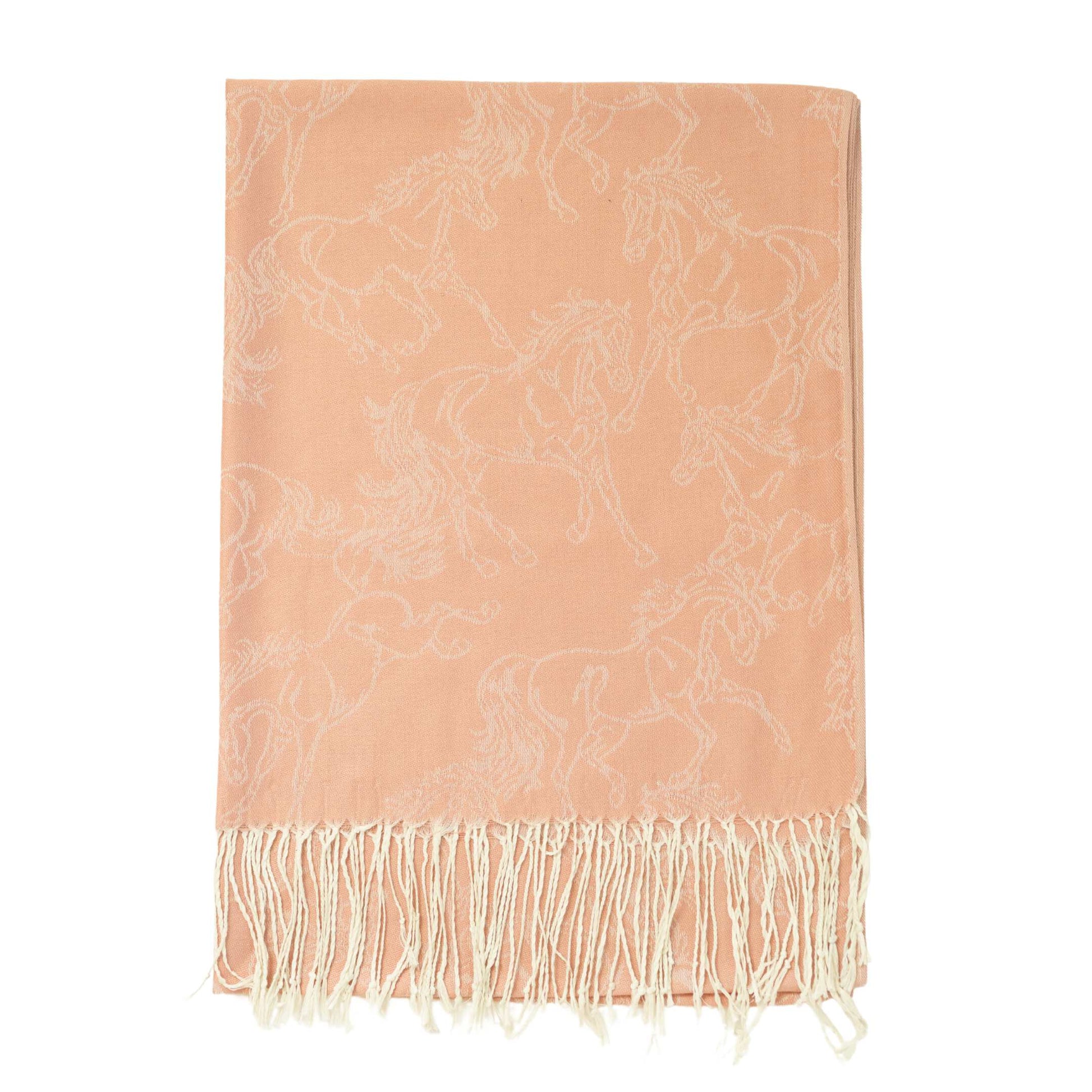 AWST Int'l Lila Linear Horses Pashmina Scarf