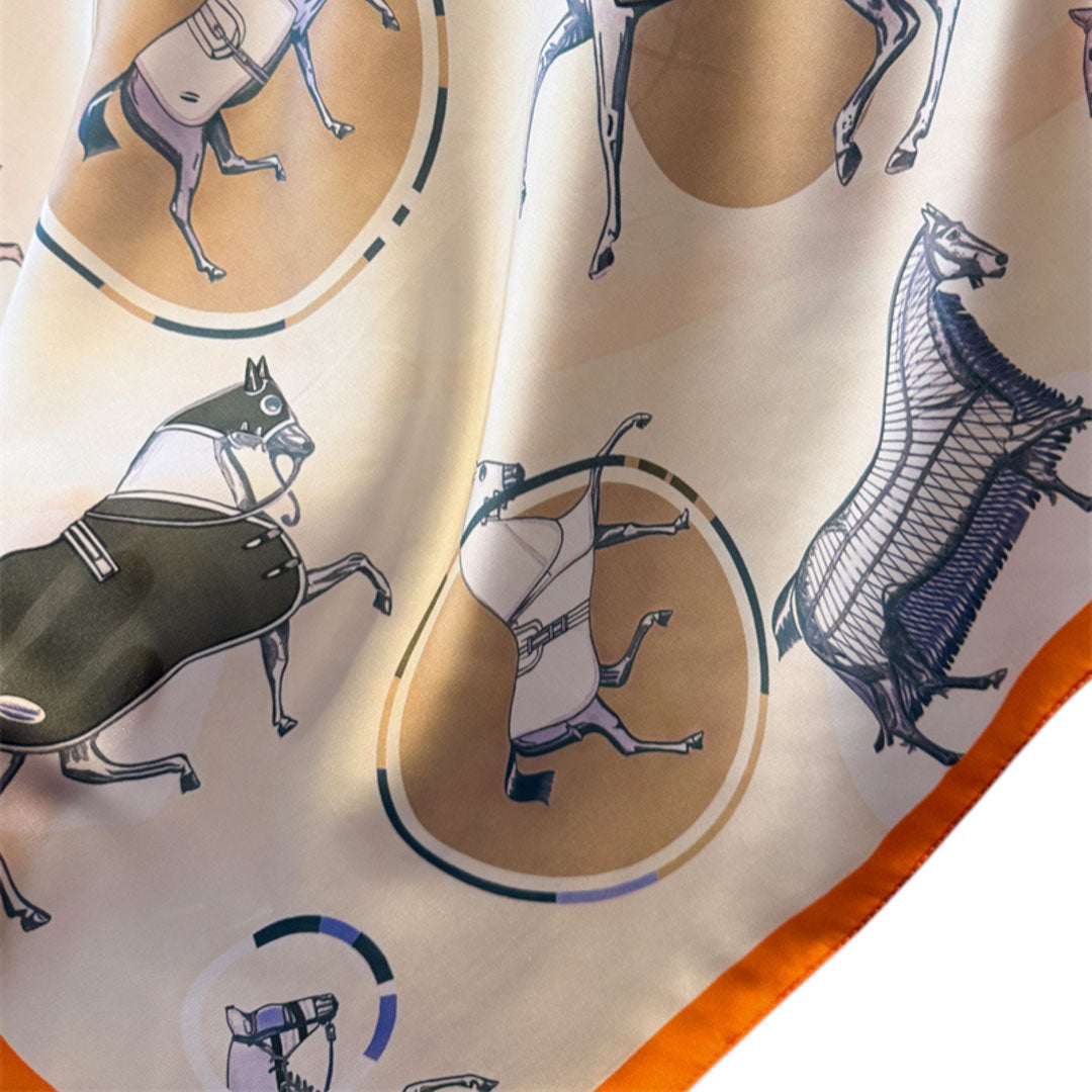 Awst Int'l Horses Circle Blanket Scarf 28" x 28"