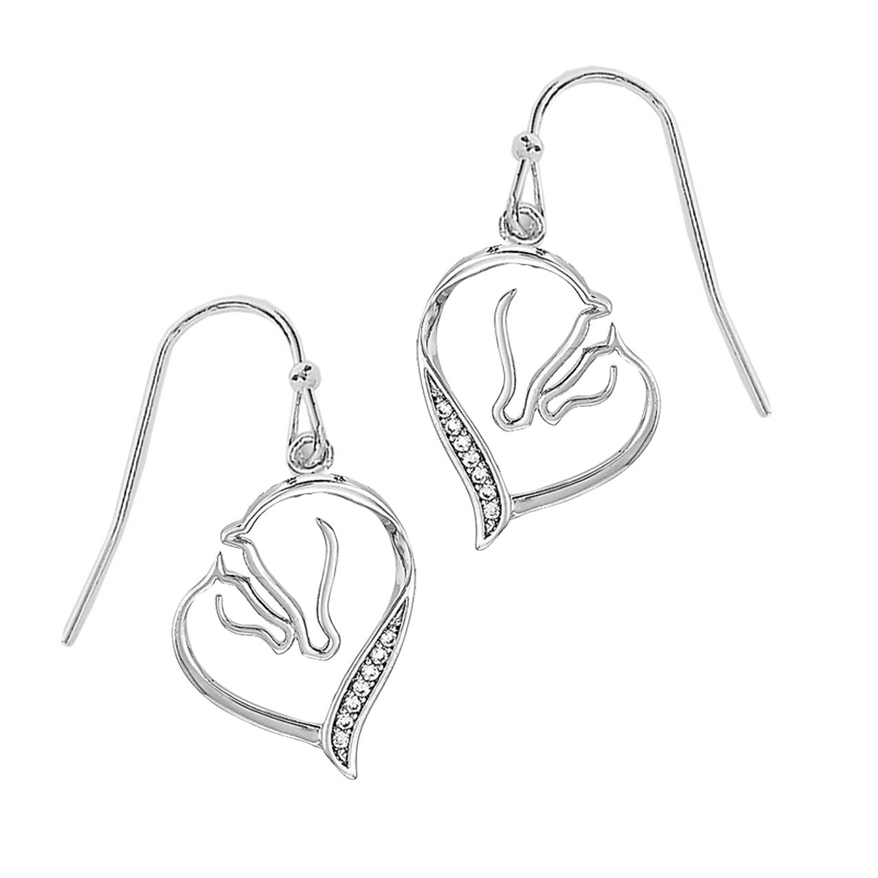 AWST Int'l Mare & Foal Horse Head Earrings