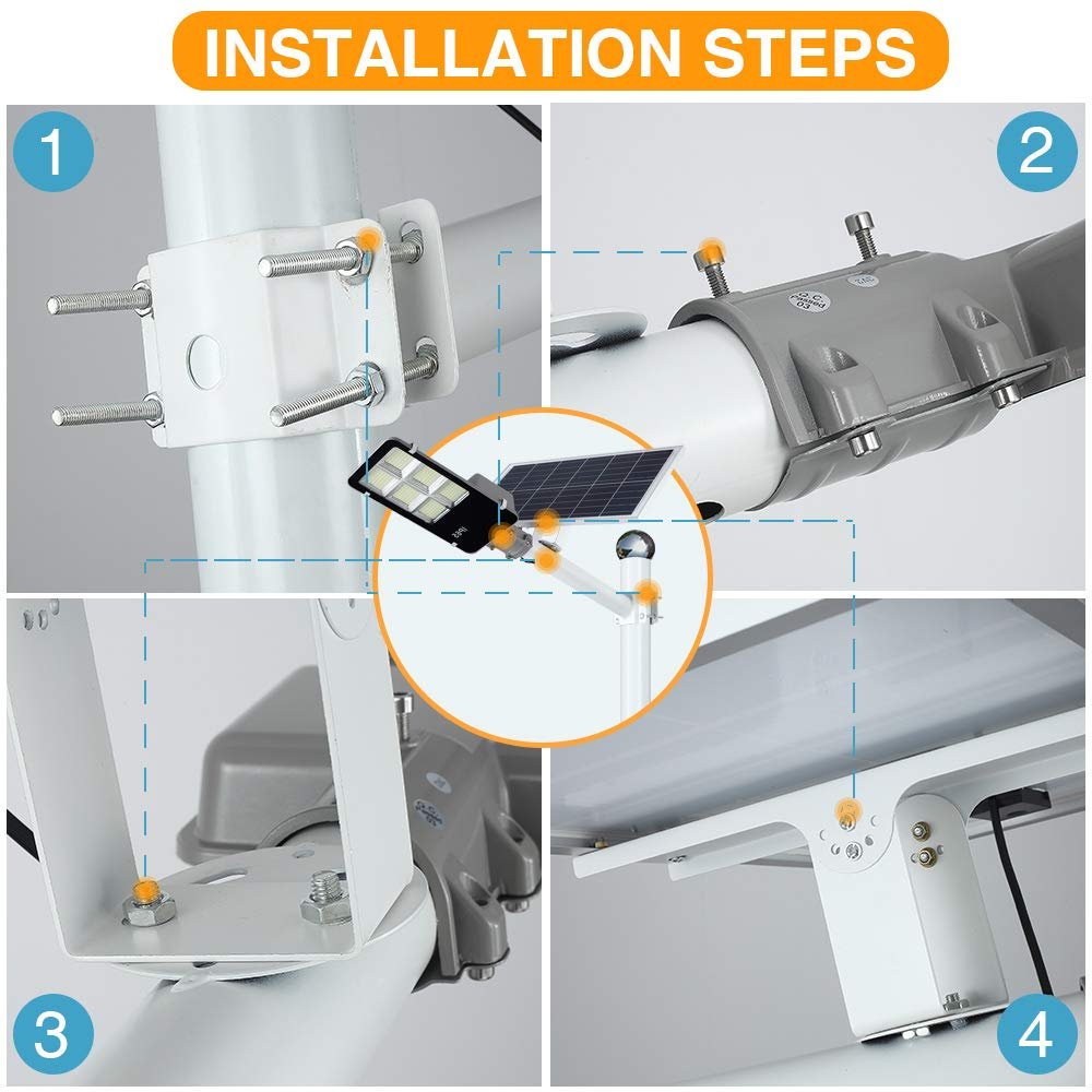 6400W Solar Street Light – 150,000 Lumens Commercial LED Parking Lot Light with Motion Sensor & Remote