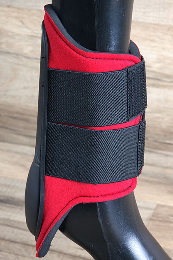 Large Hilason Western Horse Tack Protective Pvc Ankle Leg Boot Red & Black