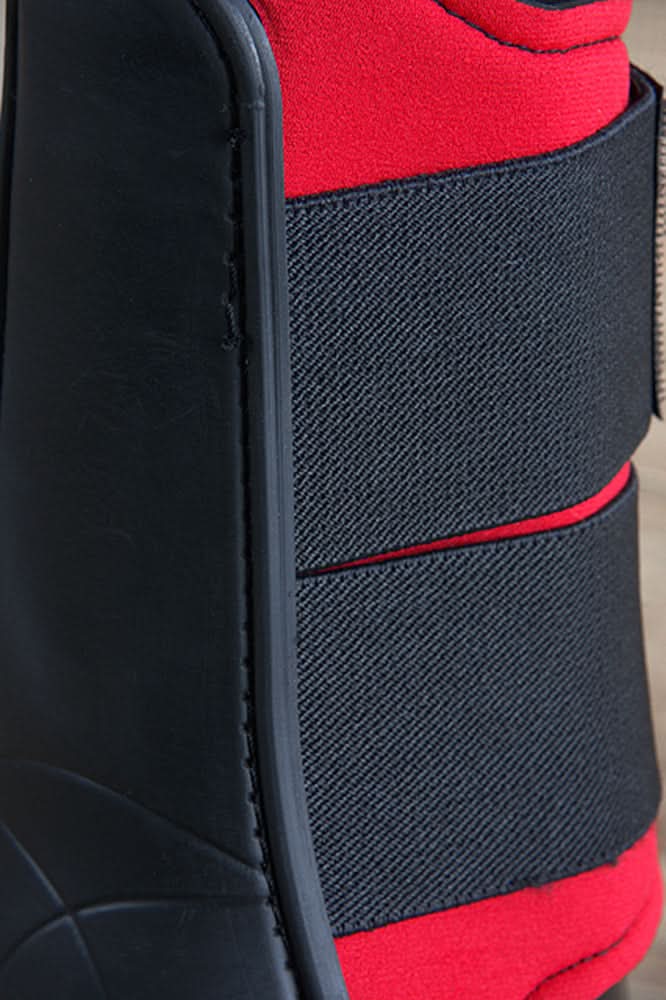 Large Hilason Western Horse Tack Protective Pvc Ankle Leg Boot Red & Black