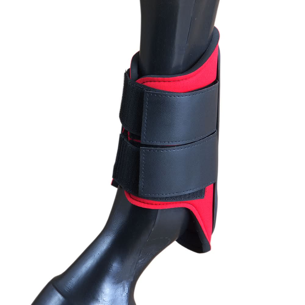 Large Hilason Western Horse Tack Protective Pvc Ankle Leg Boot Red & Black
