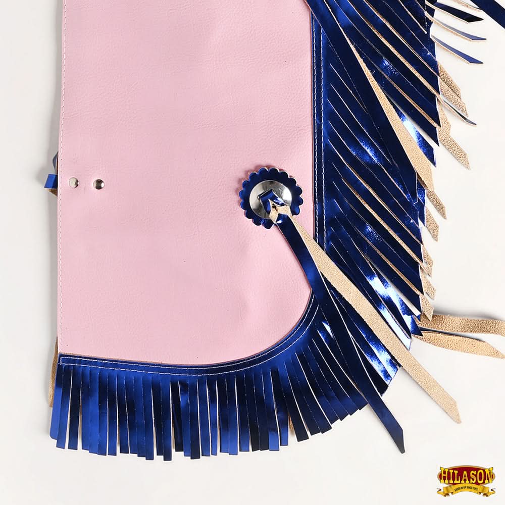 Hilason Western Pro Rodeo Bull Riding Chaps Leather Youth Kid