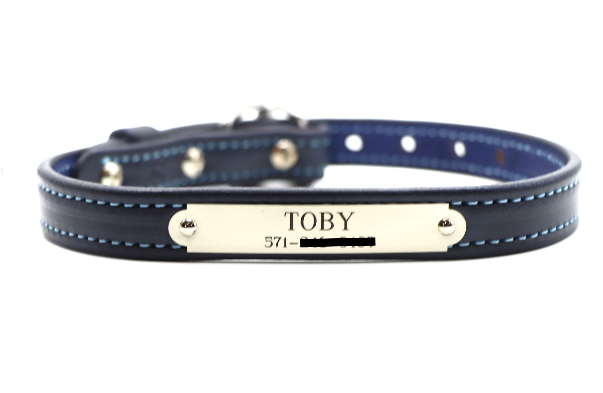Limited Edition Light Blue Stitched Dog Collar