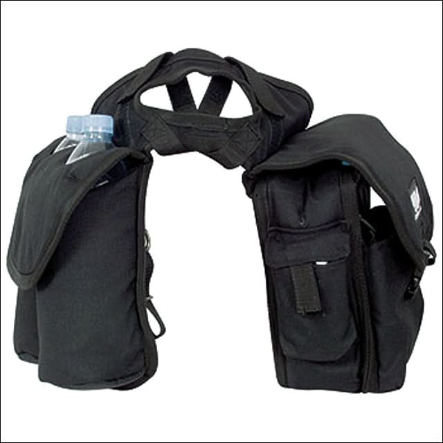 Medium Classic Equine Medium Horn Saddle Bag W/ Criss Cross Straps Black