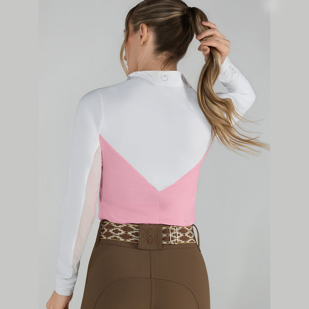 Dapplebay Lady 1/4 Zip LS Show Top-Ballet Pink