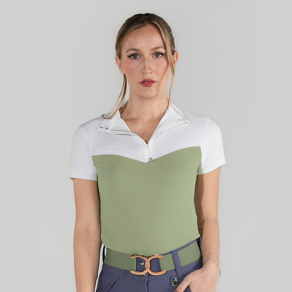 Dapplebay Lady 1/4 Zip SS Show Top-Sage