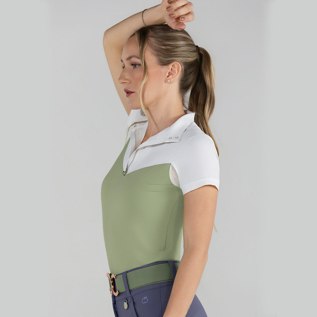 Dapplebay Lady 1/4 Zip SS Show Top-Sage
