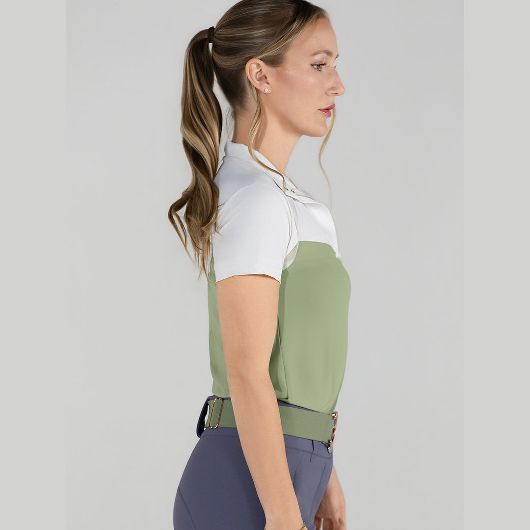 Dapplebay Lady 1/4 Zip SS Show Top-Sage