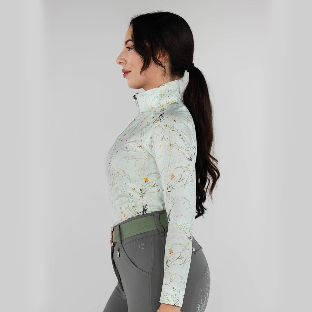 Dapplebay Dragonfly Meadow 1/4 Zip Riding Top - Long Sleeve