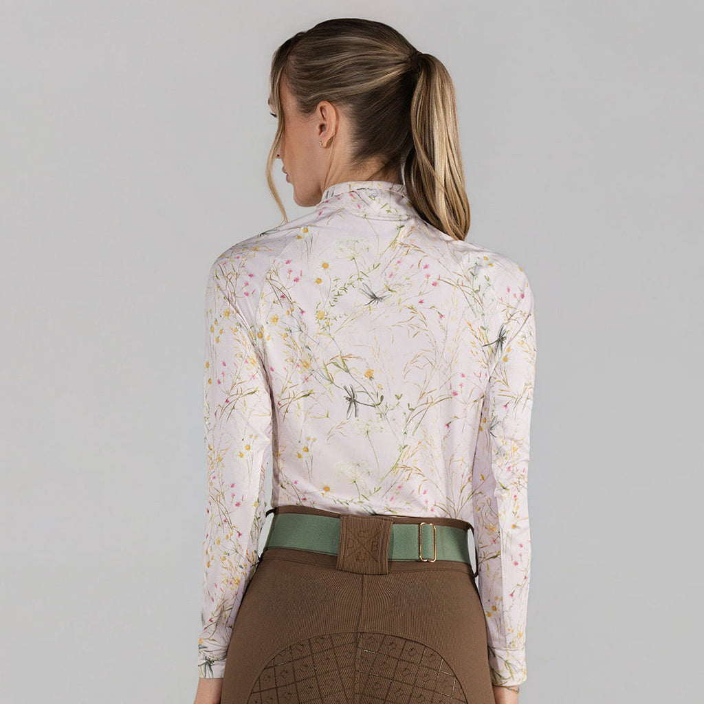 Dapplebay Dragonfly Meadow 1/4 Zip LS Riding Top-Light Pink