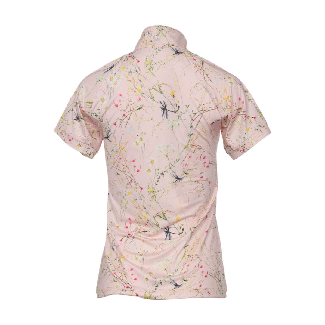Dapplebay Dragonfly Meadow 1/4 Zip SS Riding Top-Light Pink
