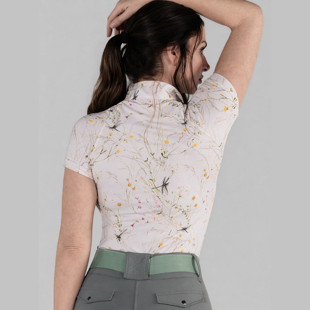 Dapplebay Dragonfly Meadow 1/4 Zip SS Riding Top-Light Pink