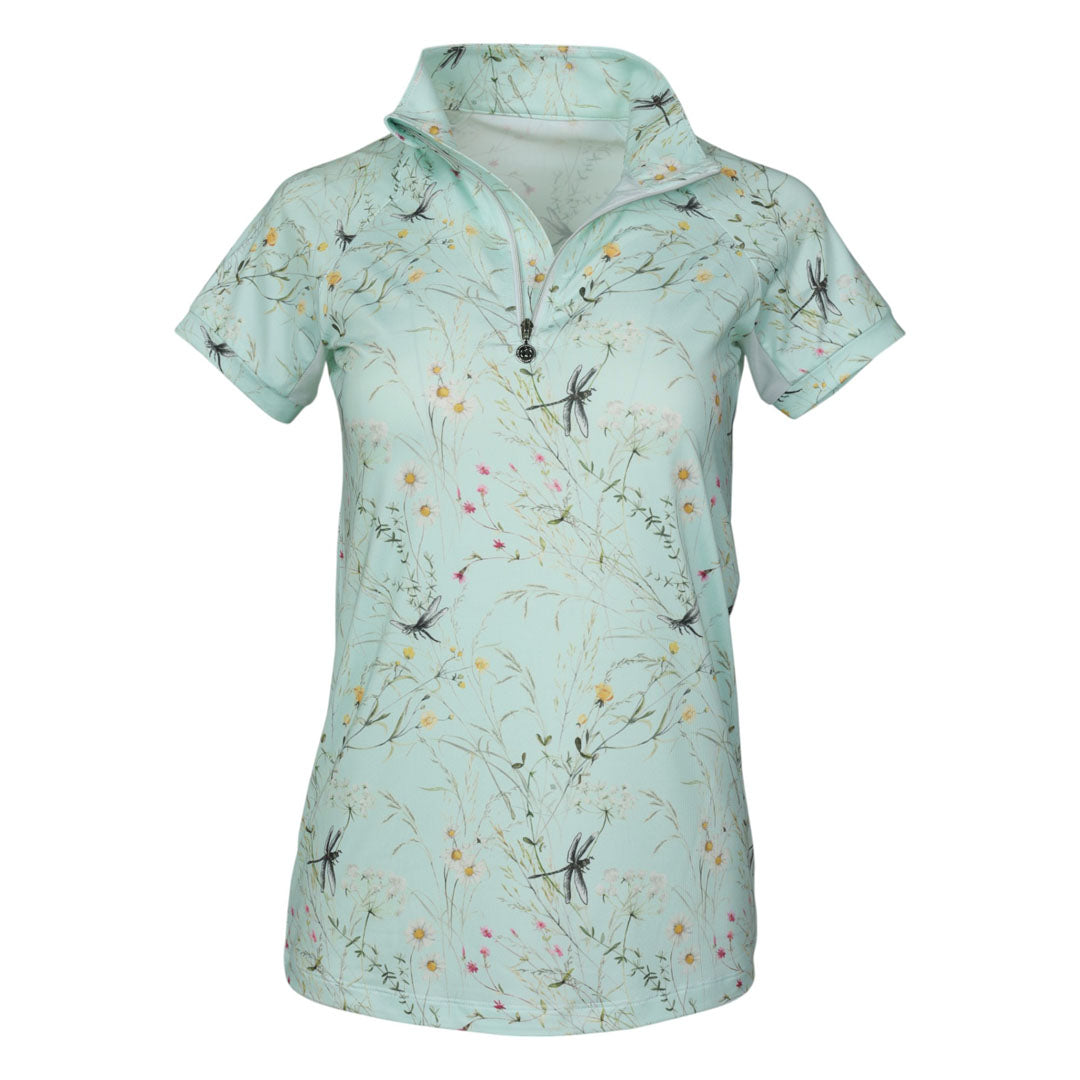 Dapplebay Dragonfly Meadow 1/4 Zip Riding Top - Short Sleeve