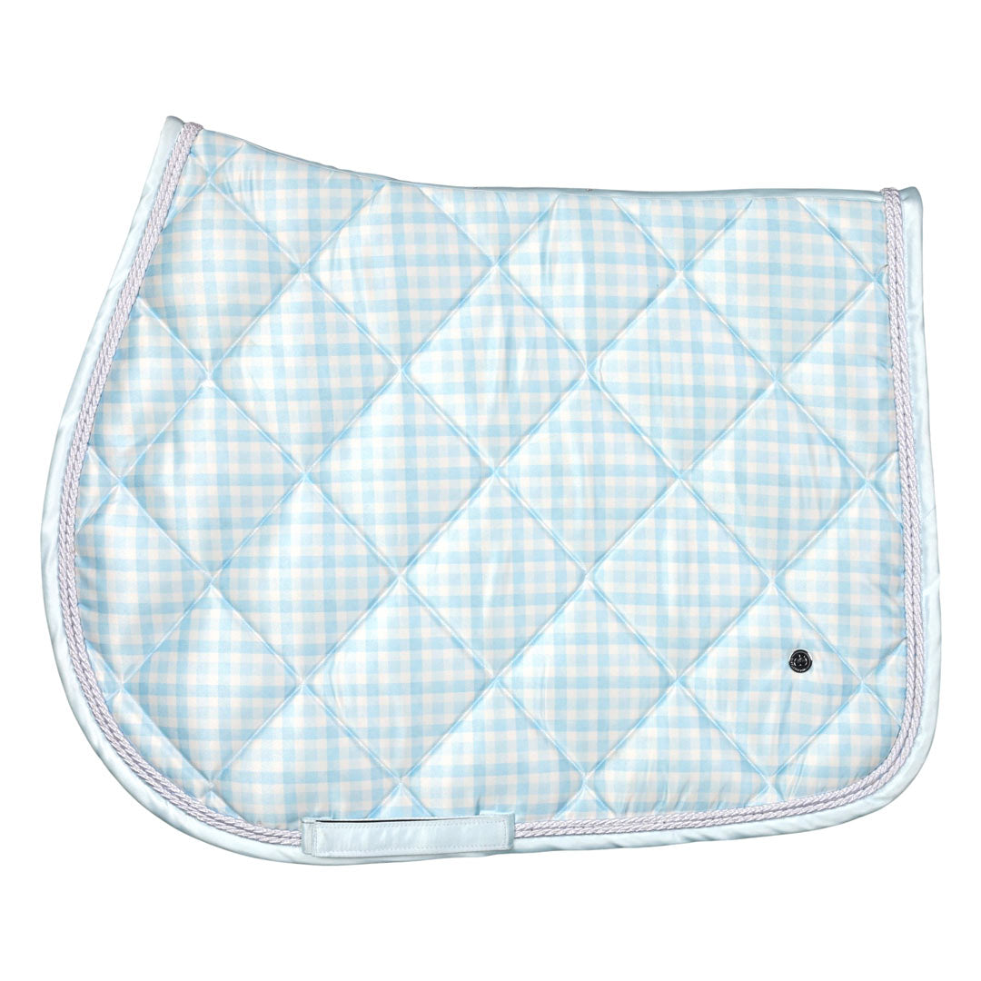 Dapplebay Gingham Pony Saddle Pad-Blue/White