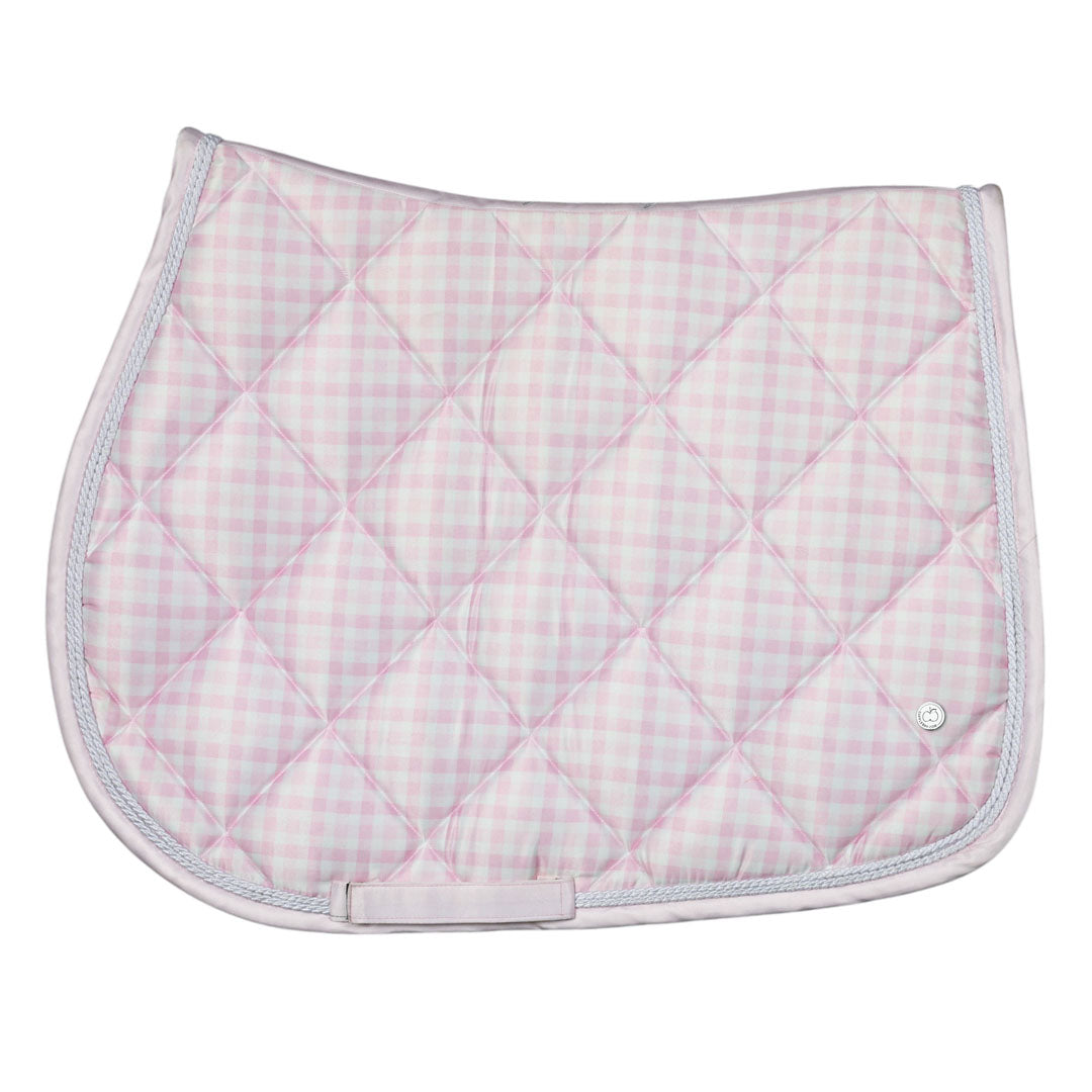 Dapplebay Gingham Pony Saddle Pad-Pink/White
