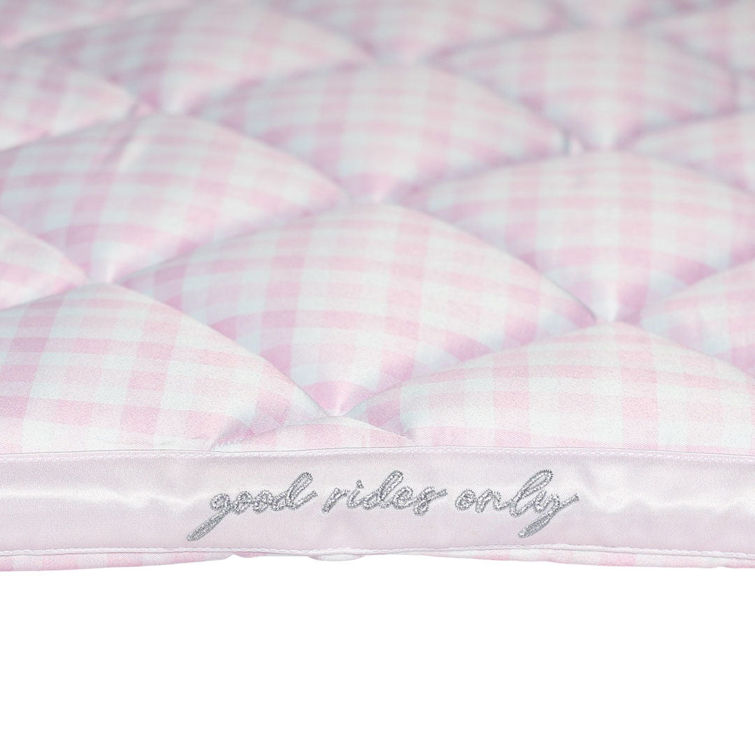 Dapplebay Gingham Pony Saddle Pad-Pink/White