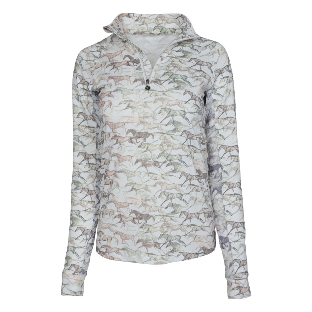 Dapplebay Galloping Watercolor 1/4 Zip Riding Top
