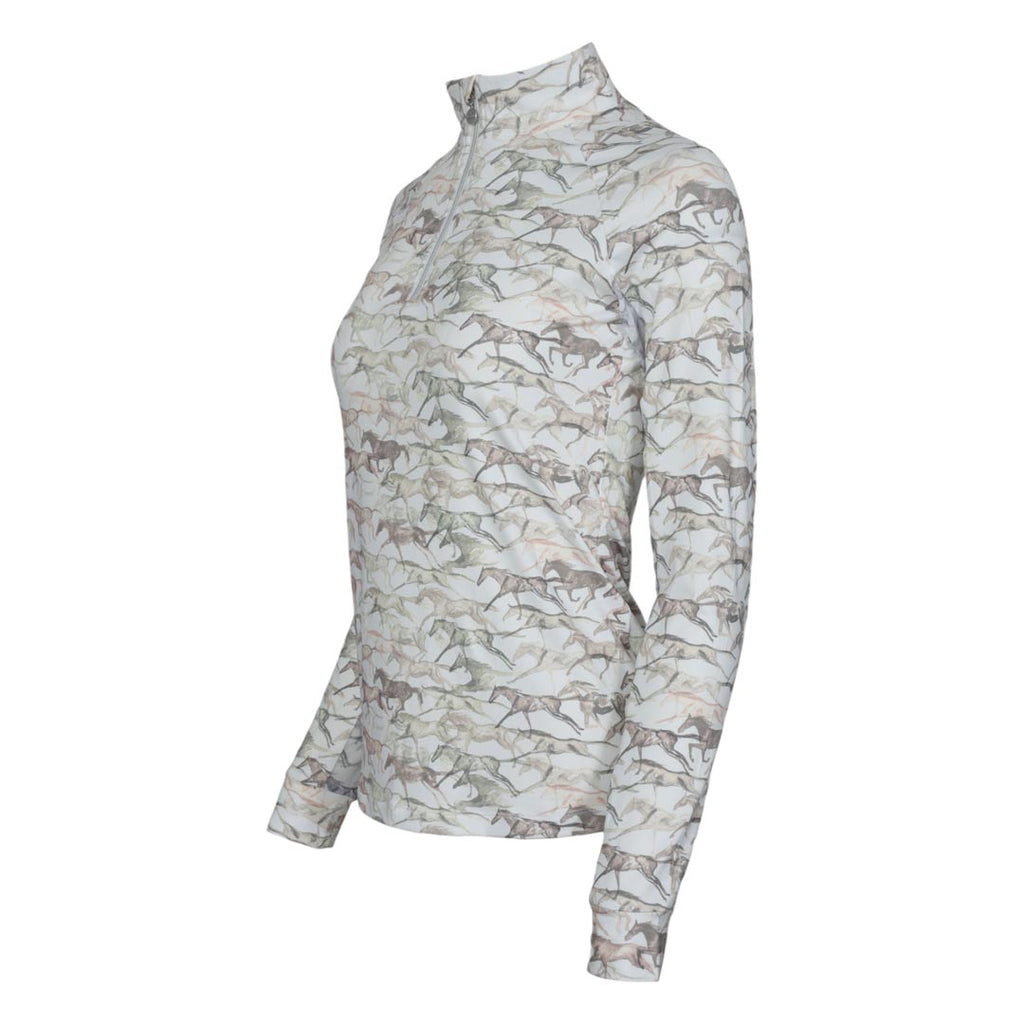 Dapplebay Galloping Watercolor 1/4 Zip Riding Top