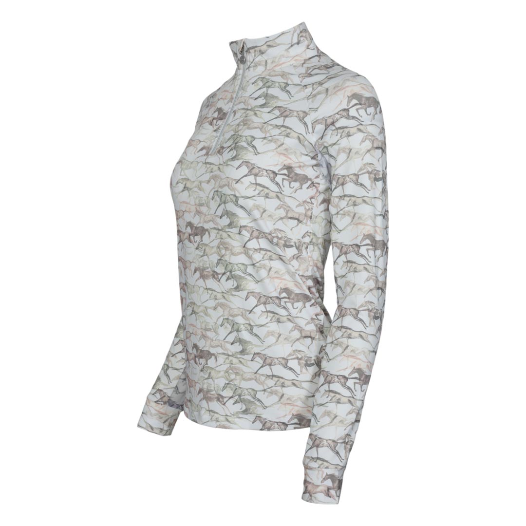 Dapplebay Galloping Watercolor 1/4 Zip Riding Top