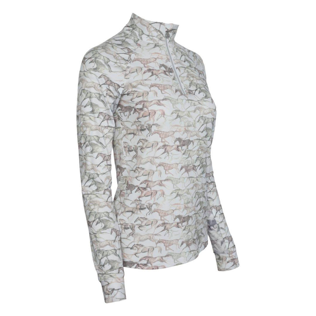 Dapplebay Galloping Watercolor 1/4 Zip Riding Top