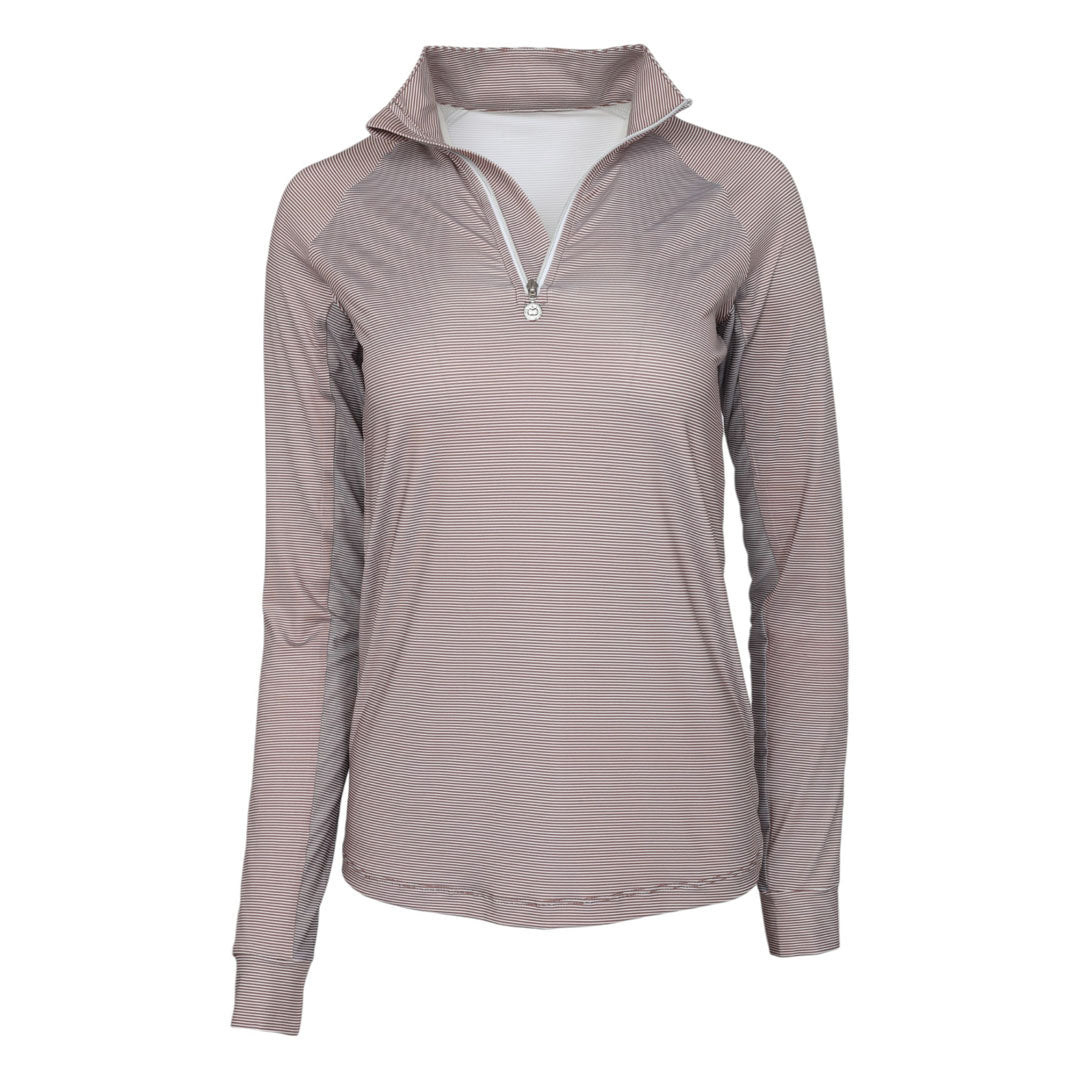 Dapplebay Stripe 1/4 Zip Riding Top