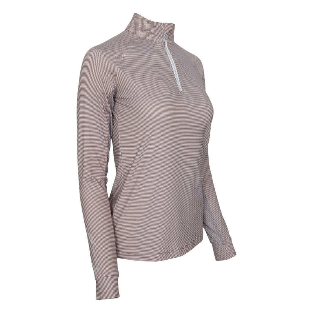 Dapplebay Stripe 1/4 Zip Riding Top