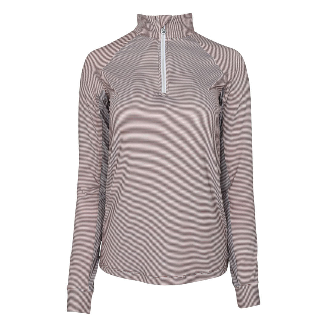 Dapplebay Stripe 1/4 Zip Riding Top